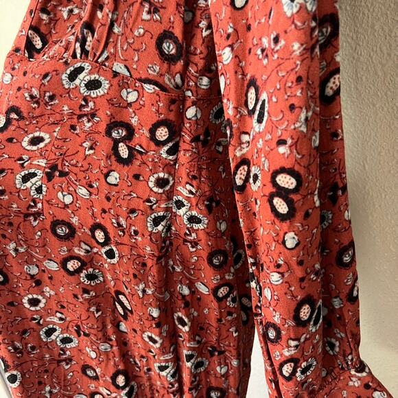 Free People Some Like It Floral Print Womens Plunging V Neck Jumpsuit Romper 4 - Picture 13 of 15